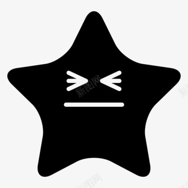 星星烦恼表情符号图标