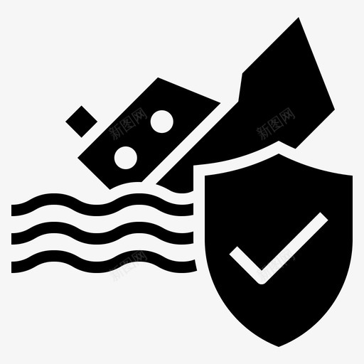 沉没保险保护svg_新图网 https://ixintu.com 保险 沉没 保护 船舶 运输 标志