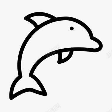 海豚海滩鱼图标