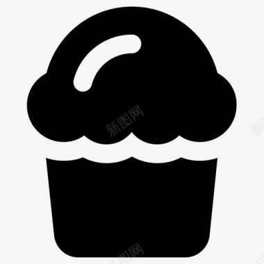 松饼面包房杯形蛋糕图标