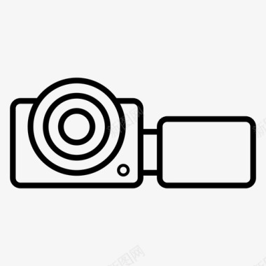 摄像机录像机电子设备和电器的线向量图标图标