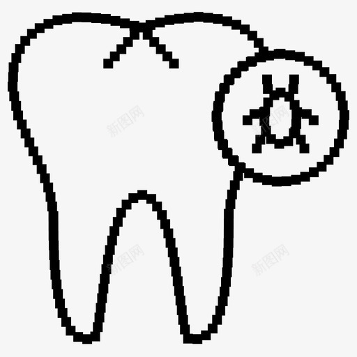 牙科感染医学svg_新图网 https://ixintu.com 牙科 感染 医学 牙齿 像素 线集