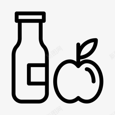 苹果汁瓶子饮料图标