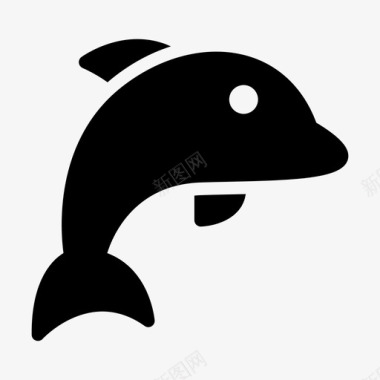 海豚海滩鱼图标