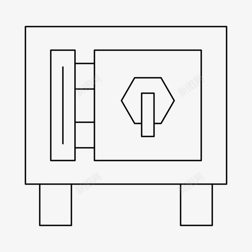 保险库银行锁svg_新图网 https://ixintu.com 保险箱 保险 银行 价值 细线