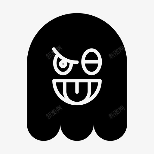 鬼魂愤怒表情符号svg_新图网 https://ixintu.com 表情 鬼魂 愤怒 符号 吓人 舌头 固体