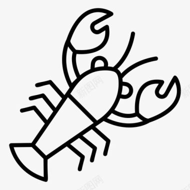 龙虾海洋动物海洋生物图标