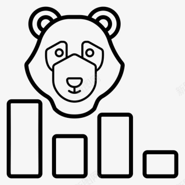 熊市商业图形股票市场图标