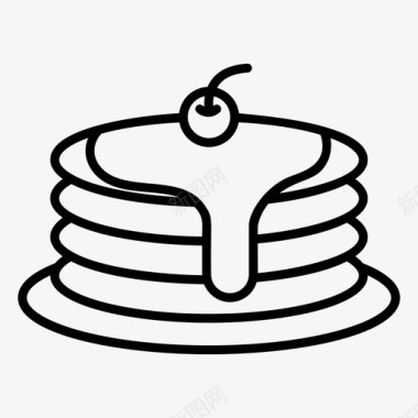 煎饼热蛋糕线蛋糕图标