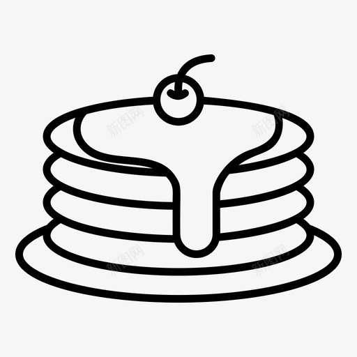 煎饼热蛋糕线蛋糕svg_新图网 https://ixintu.com 煎饼 蛋糕 食品 饮料 向量 图标
