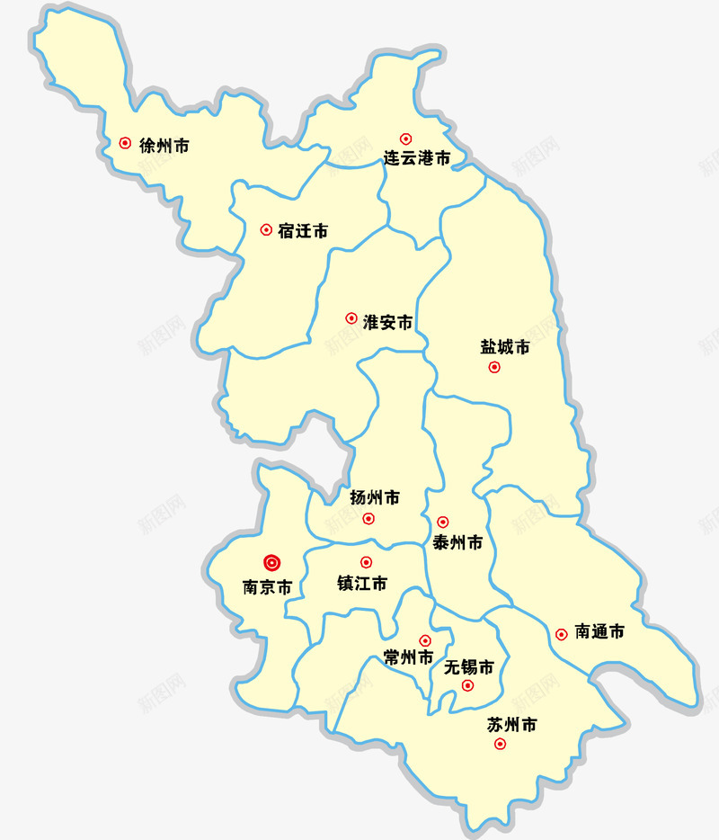 江苏地图png免抠素材_新图网 https://ixintu.com 地图 江苏 江苏地图