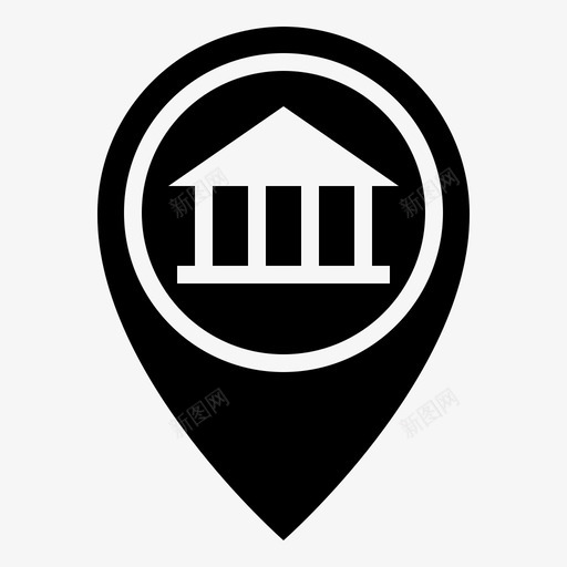 博物馆位置地图svg_新图网 https://ixintu.com 占位符 博物馆 位置 地图 图钉 字形