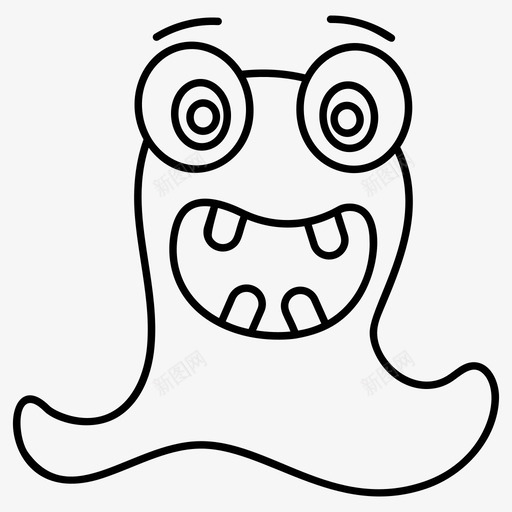 书呆子怪物卡通生物svg_新图网 https://ixintu.com 怪物 书呆子 卡通 生物 一组 脸线 向量 图标