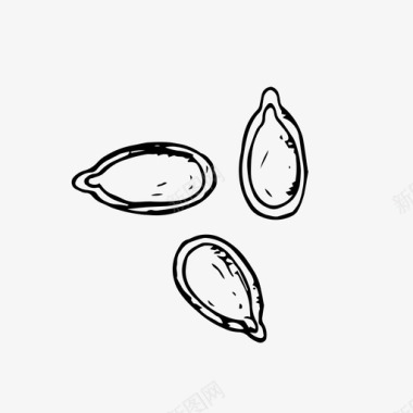 南瓜子食品手绘图标