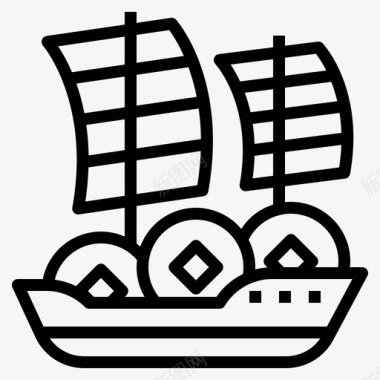 帆船风水黄金图标