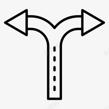 十字路口箭头方法决策图标