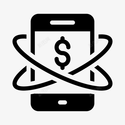 在线支付移动银行电话svg_新图网 https://ixintu.com 在线支付 移动 银行 电话 金融 字形