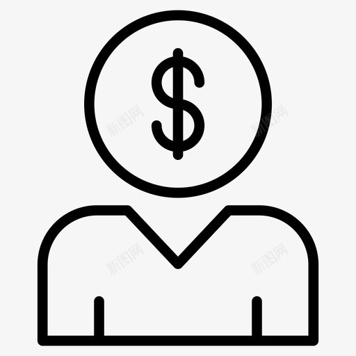 用户美元头像货币svg_新图网 https://ixintu.com 用户 美元 头像 货币 个人资料 创意 流程 字形