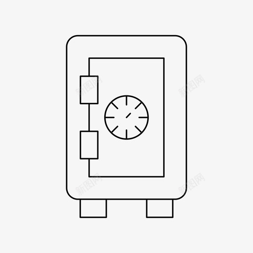 保险库银行锁svg_新图网 https://ixintu.com 保险箱 保险 银行 价值 细线