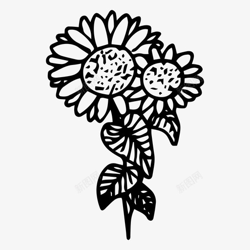花朵手绘向日葵svg_新图网 https://ixintu.com 向日葵 花朵 手绘