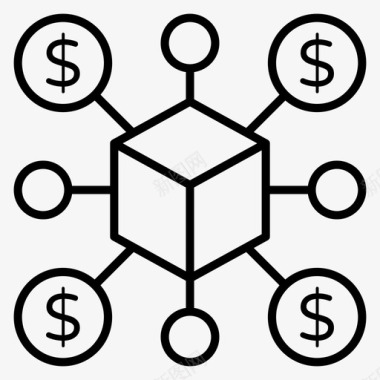 去中心化商业数据库分布式网络图标