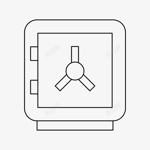 保险库银行锁svg_新图网 https://ixintu.com 保险箱 保险 银行 价值 细线