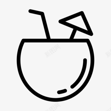 椰子饮料水果果汁图标