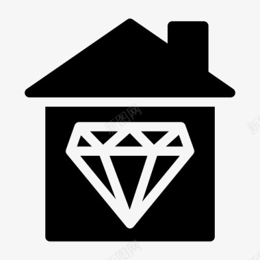 钻石屋建筑房屋图标