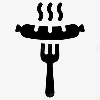香肠烤肉香肠叉子图标