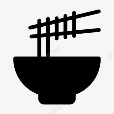面条碗筷子吃图标