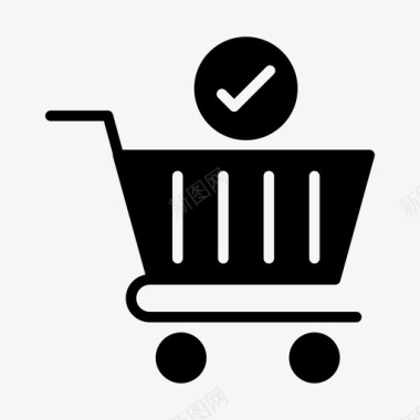 购物车购物篮购物和电子商务线字形64px图标
