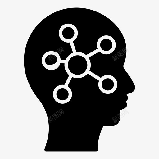 思维导图大脑映射头部方向svg_新图网 https://ixintu.com 思维 导图 大脑 映射 头部 方向 智力 过程 字形 向量 图标