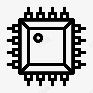 cpu处理器芯片电子图标