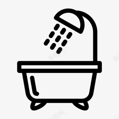浴缸水龙头淋浴图标