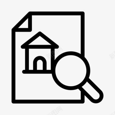 搜索房屋文档建筑不动产图标