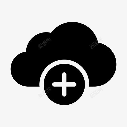 云添加数据库服务器svg_新图网 https://ixintu.com 添加 数据库 服务器 存储 云计算 字形