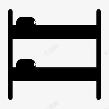 双层床家具旅社图标