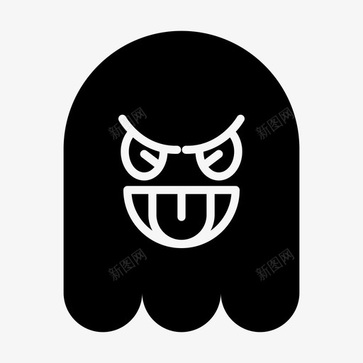 鬼魂愤怒表情符号svg_新图网 https://ixintu.com 表情 鬼魂 愤怒 符号 吓人 舌头 固体