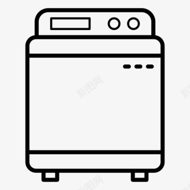 洗衣机电洗衣机电器系列线向量图标图标