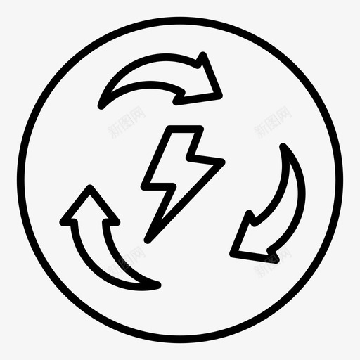 可再生能源生态电力螺栓svg_新图网 https://ixintu.com 能源 电力 可再 再生 生态 螺栓 回收 过程 再利用 循环 矢量