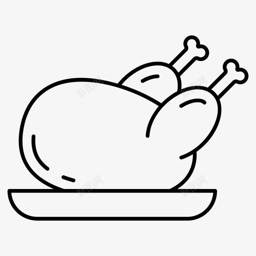 烤火鸡鸡肉烧烤食品svg_新图网 https://ixintu.com 烤火 火鸡 食品 烤鸡 鸡肉 烧烤 饮料 系列 图标