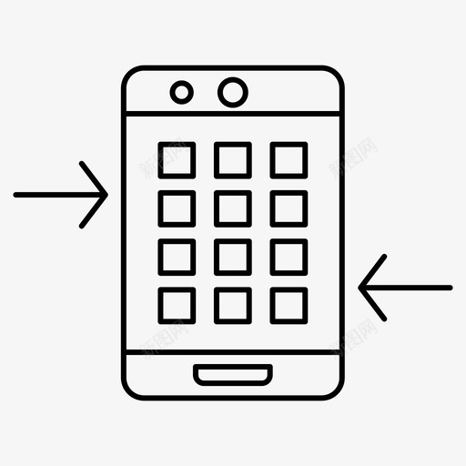 平板电脑设备菜单svg_新图网 https://ixintu.com 平板电脑 设备 菜单 电话 企业管理 细线