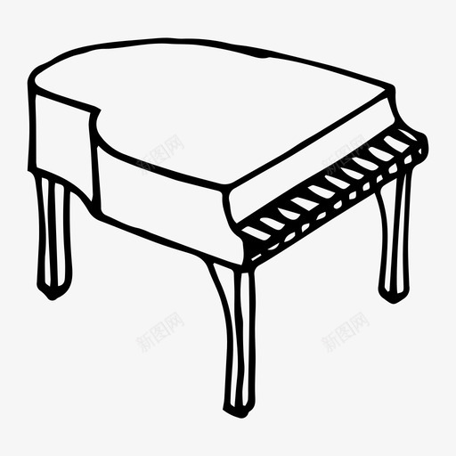 钢琴手绘音乐svg_新图网 https://ixintu.com 钢琴 手绘 音乐 乐器