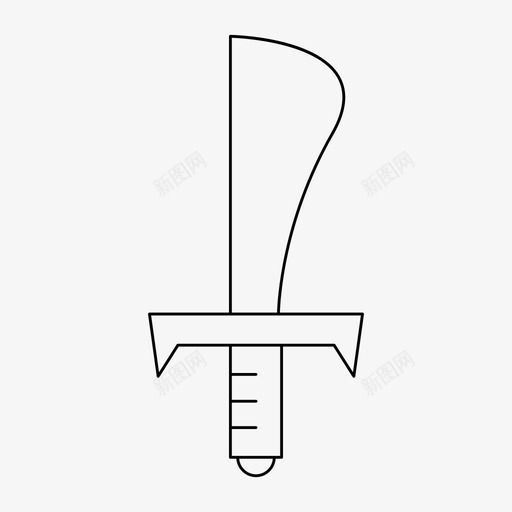 弯刀战斗刀刃svg_新图网 https://ixintu.com 战斗 弯刀 刀刃 武器 细线