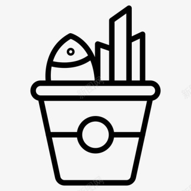 鱼烹饪桶海鲜图标