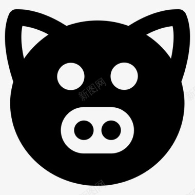猪动物培根图标