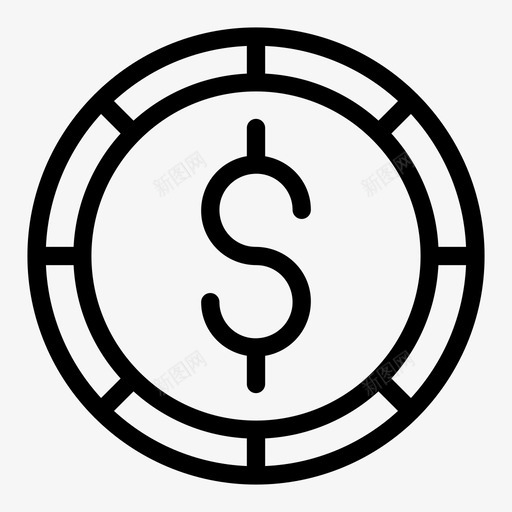美元硬币赌场筹码svg_新图网 https://ixintu.com 美元 硬币 赌场 筹码 货币 游戏 设计 字形