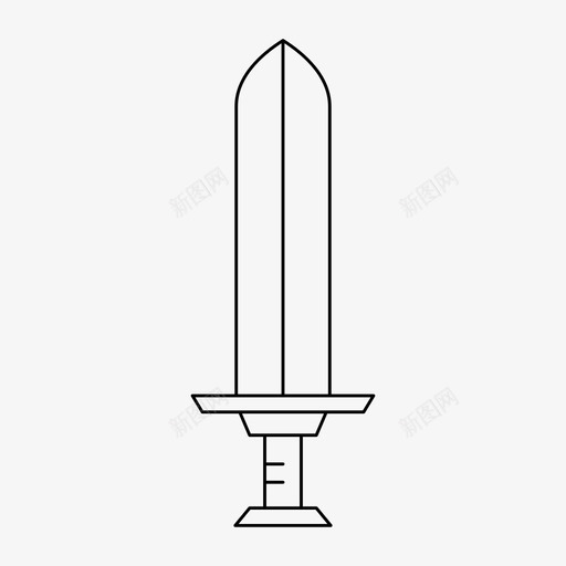 剑战刀svg_新图网 https://ixintu.com 战刀 战剑 武器 细线