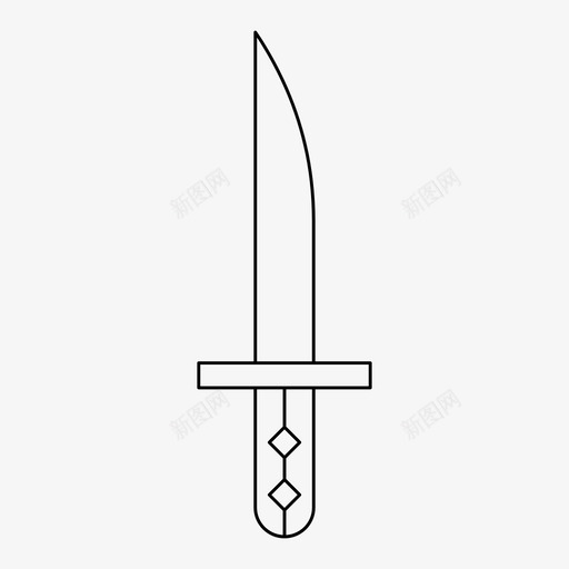 剑战刀svg_新图网 https://ixintu.com 战刀 战剑 武器 细线