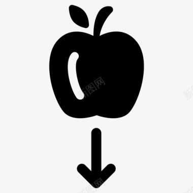 重力苹果向下图标